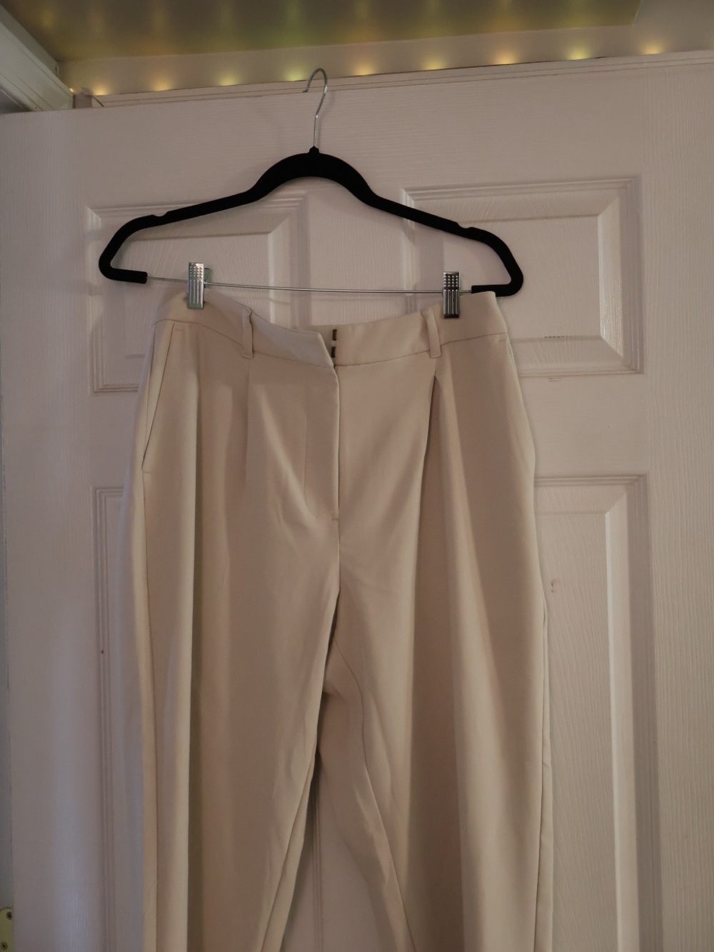 OLD NAVY Classic High-Rise Cream Dress Pants for Women